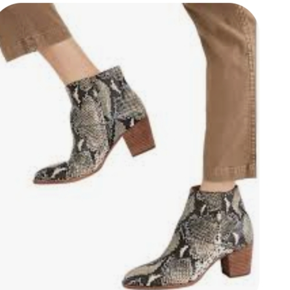 Madewell The Rosie Ankle Boot Snake Embossed Leather